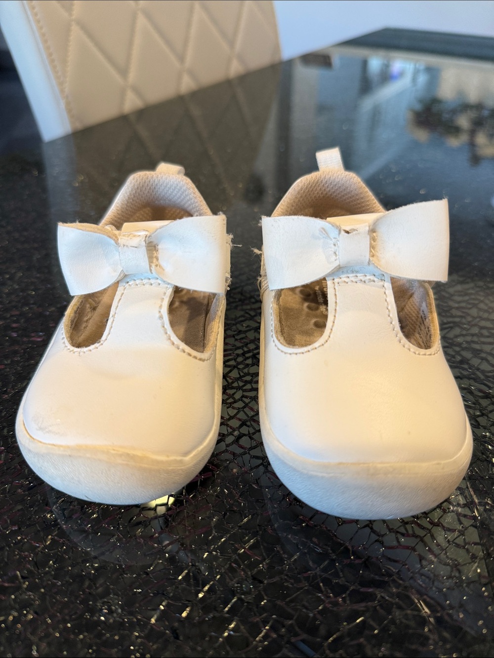 Sz 6 Girls White Bow Mary Jane Kids Shoes